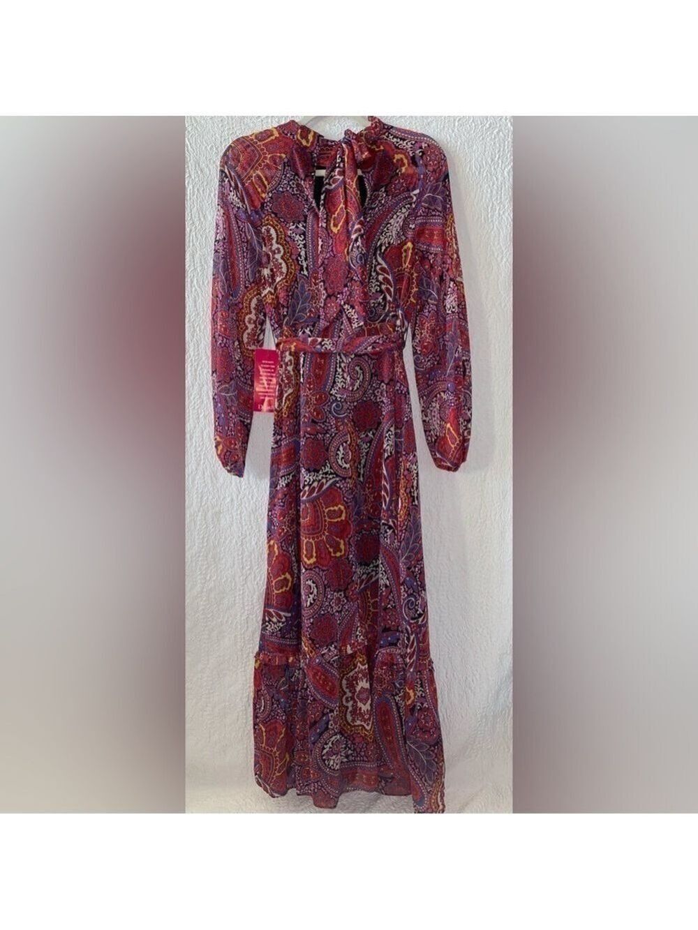 TAHARI By Arthur S. Levine Mock Neck Paisley Print Long Sleeve Maxi Dress NWOT - Picture 3 of 14